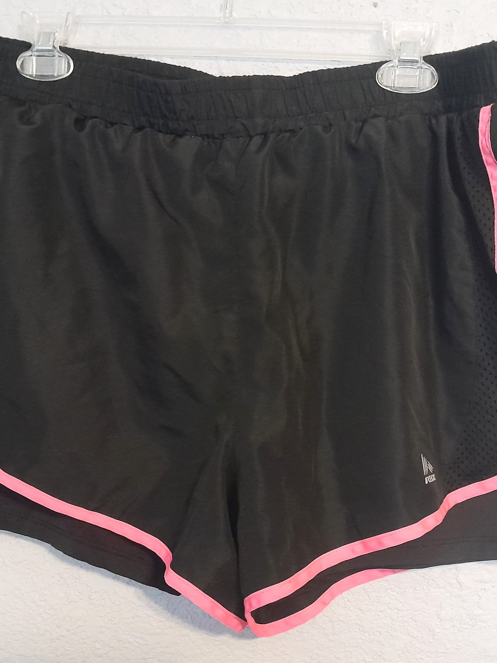 Women’s Black Athletic Shorts with Pink Trim Xl